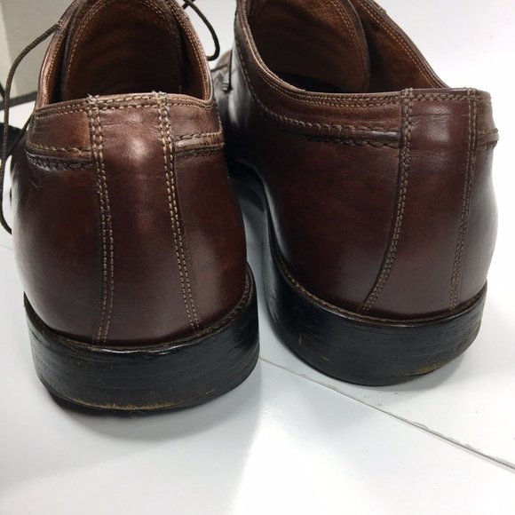 Johnston & Murphy Mens Leather Dress Shoes sz 11.5 M Made in Italy Dark Brown - Picture 10 of 12